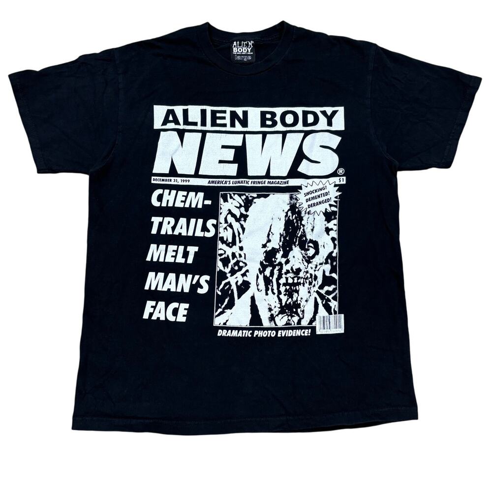 Rare Alien Body News Chemical Autopsy Short Sleeve T Shirt Men's Large